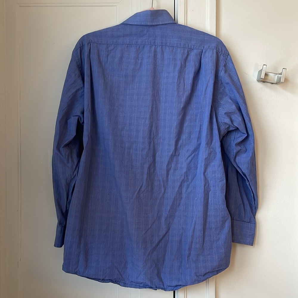 Burberry London Blue Plaid Button Down Shirt 17 33 - Picture 5 of 5